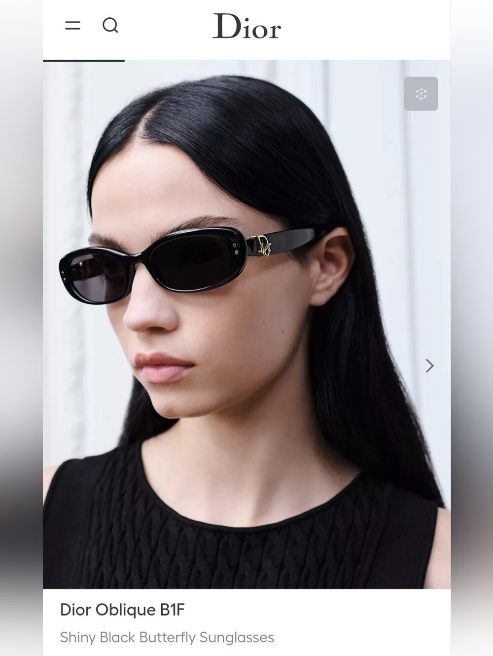 Dior Oblique B1F Black Butterfly Sunglasses Oval